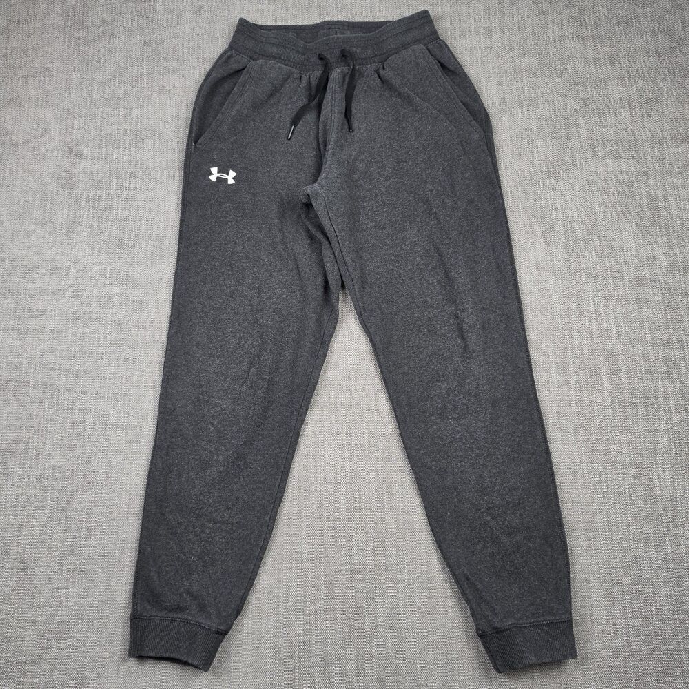 Under Armour Mens Medium Fleece Joggers Charcoal Grey Drawstring Sweatpants